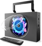 Portable CD Player Boombox with Bluetooth - Rechargeable CD Player with FM Radio, USB, AUX, Remote Control - Stereo Sound System with 4000mAh Battery - Supports CD/CD-R/CD-RW/MP3/WMA