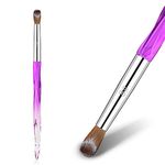 Acrylic Nail Brushes Kolinsky 100% for Acrylic Application Crystal Handle Oval Nail Art Brush Acrylic Powder Brush Manicure Tool for DIY Home Salon
