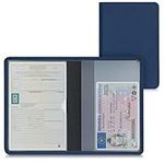 kwmobile Registration and Insurance Holder - Car Document Holder for Vehicle Documents and Cards - PU Leather - Dark Blue