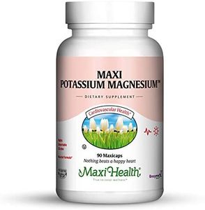 Maxi Health Potassium Magnesium - Energy Support - Heart & Muscle Formula - 90 Capsules - Kosher (Pot)