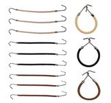 Sowaka 12 Pcs Ponytail Hooks for Women Elastic Band Black Brown Beige Bungee Fashion Hair String Styling Clip Rubber Holder Hair Accessories for Girls Thick Hair