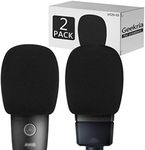 Geekria for Creators Foam Windscreen Compatible with AKG P120, P220, P420, P820, C3000, C414 XLS, C414 XLII Microphone Antipop Foam Cover, Mic Wind Cover, Sponge Foam Filter (Black / 2 Pack)