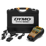 DYMO® Rhino™ 6000 Industrial Label Maker, Computer Connected Label Maker with Hard Carry Case, 1 Vinyl Tape Cassette, 1 Flexible Nylon Tape Cassette and Rechargeable Lithium Ion Battery