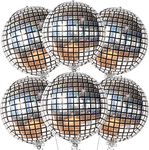 Atpata Funky Disco Theme Dance Party Foil Balloons for Disco theme Decoration (4D Disco Ball - 6pcs)