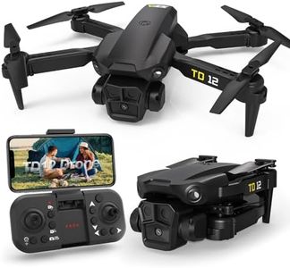 Toladrone Drone avec Camera, 90° ESC Caméra Drone pour Débutants avec Positionnement du Flux Optique, FPV Drone RC Quadcopter Pliable pour Adultes avec 2 Piles, 20 Minutes de Vol TD12 Drone
