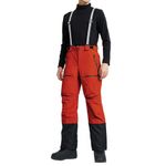 Pioneer Camp Mens Snow Ski Pants Waterproof Insulated Fleece Lined Snowboard Hiking Outdoor Zipper Bottom Leg with Suspenders