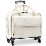 Arcoyard Rolling Briefcase for Women with 4 Spinner Wheels and Telescopic Extendable Handle, Laptop Bag with Wheels, Roller Computer Bag for Work Travel Carry On Luggage, TSA Friendly Design, Beige,