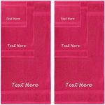 Personalized Passion Towels Set - 6 Pack Super Soft & Absorbent Turkish Cotton for Bathroom, Spa, Gym, Pool and Hotels Includes 2 Bath Towels, Hand Washcloths Hot Pink Towel
