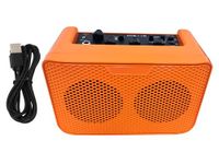 Softline Pro SP HSY-11D Electric Semi Acoustic Guitar Amplifier 10W Output BT Portable Amp Speaker with Delay Effect 3.5mm Earphone Jack Volume Tone Control (Orange)
