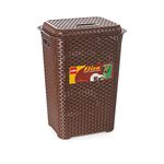 Cello Eliza Plastic Laundry Basket with Lid, Chocolate Brown, 50 Ltrs | Lightweight and Portable | Storage Organizer | Convenient Handling | Useful For Storing Clothes, Toys, Books