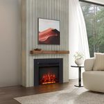 FLAMME Innsbruck 60cm/24" Electric Fireplace Insert with Trim Suitable for Custom Media Wall or Mantel Surround Designs with Remote Control