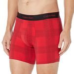 Calvin Klein Men's Modern Cotton Stretch Holiday Boxer Brief, Textured Plaid Exact, Large