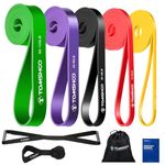 TOMSHOO Pull Up Assist Resistance Exercise Bands for Body Streching, Powerlifting, Resistance Training, Single Band (5 Set)