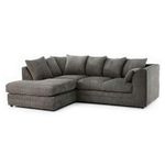 CHICAGO JUMBO CORD CORNER SOFA 5 COLOURS - LEFT/RIGHT HAND (Charcoal Grey, Left Hand Corner Sofa)