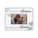 Paw Prints in Heaven Paw Prints on my Heart - Dog Cat Pet - Horizontal Wooden Frame