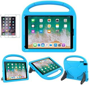 SUPLIK Kids Case for iPad 5th/6th Generation (9.7-inch, 2017/2018), iPad Air 2 Case with Screen Protector, iPad Pro 9.7 Durable Shockproof Protective Cover with Handle Stand for Kids, Blue