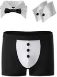 EDENIGHT Mens Butler Lingerie Tuxedo Waiter Gentleman Costume Boxer Briefs Outfits