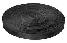 Nerissa 50 Meter x 25mm Polypropylene Webbing Strap Multi-Purpose Heavy Duty Webbing Tape for Bags, Hammocks, Outdoor Climbing and DIY Making Luggage Strap, Pet Collar, Backpack Repairing (Black)