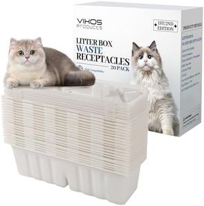 VIKOS Products 20-Pack Litter Box Waste Receptacles Compatible with Littermaid 1St/2nd Edition Automatic Cat Litter Box, Disposable Waste Receptacles for Littermaid, Convenient & Odor-Free Disposal