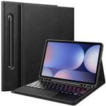 MoKo Keyboard Case for Galaxy Tab S10 Plus 2024/Galaxy Tab S9 Plus 12.4 Inch, Samsung Galaxy Tab S10+/S9+ Keyboard Case with S Pen Holder/Touchpad, Detachable Bluetooth Keyboard, Black