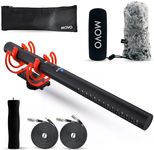 Movo X3-II 11-inch XLR Shotgun Mic for Camera - Supercardioid Condenser Shotgun Mic for DSLR, Content Creation, Video, and Filmmaking - Directional Boom Mic with Rycote Shockmount, Grip