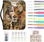 Christian Jesus Easter Day Leather Bible Cover Case Zipper Women Men Large Capacity Multiple Pockets Handle Carrying Fit Book