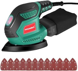 HYCHIKA Detail Sander, 14,000 OPM Compact Electric Sander Tool with 12 Pcs Sandpapers,Efficiency Dust Collection System,Suitable for Tight Spaces Sanding,Polishing,Removing Paint in Home Decoration