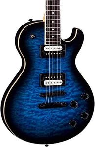 Dean Guitars 6 String Thoroughbred X Quilt Maple Electric Guitar, Trans Blue Burst, Right, (TBX QM TBB)