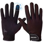 Peicees Horse Riding Gloves Professional Equestrian Riding Gloves for Women Men Kids Touchscreen Horseback Riding Gloves for Horse Riding Cycling Motorcycle and Outdoors Black Coffee