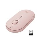 Logitech Pebble Wireless Mouse with Bluetooth or 2.4 GHz Receiver, Silent, Slim Computer Mouse with Quiet Clicks, for Laptop/Notebook/iPad/PC/Mac/Chromebook - Rose/Pink