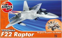Airfix QUICKBUILD Model Aircraft Kits - J6005 F22 Raptor Model Building Kit for Kids 6+, Construction Plane Toys for Boys & Girls - Fighter Jet & Toy Aeroplane Sets, Plane Enthusiast Gifts