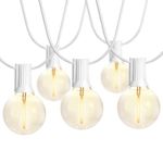 SUNTHIN White Outdoor String Lights, 194FT (2 Pack 97ft) Patio Lights with G40 Shatterproof LED Bulbs, Waterproof Conectable Hanging Outside Lights for Yard, Porch, Deck, Garden, Pergola(White)