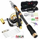 BNTTEAM Spinning Rod and Reel Combo 2.1m,2.4m,3.0m 3.6m Carbon Telescopic Fishing Rod 13BB Fishing Reel Bag Lures Line Hooks Set