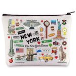 WZMPA New York Cosmetic Bag New York Souvenir Gift New York Vacation Makeup Zipper Pouch Bag New York Merchandise, New York, Cosmetic Bag