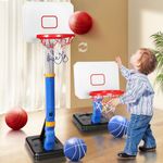 Basketball Hoop for Kids, Adjustable Kids Basketball Hoop and Stand, Basketball Hoop Outdoor & Indoor, Mini Basketball Hoop for Kids & Toddler, Garden Toys for Boys Girls 3 4 5 6 7 8 Years