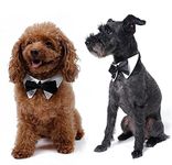 Doggie Style Store White Black Bow Tie Dog Puppy Pet Tuxedo Wedding Dicky Bowtie Shirt Collar 10 Sizes Tux Party Fancy Dress Ring Bearer Suit Size XL