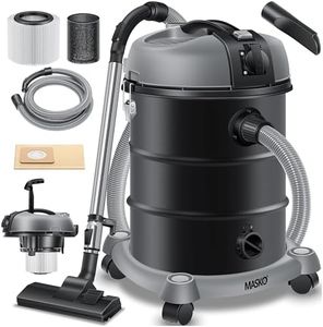 MASKO® Industriestaubsauger, Nass Trockensauger HEPA, 3 in 1 Filtersystem, 58 l/s Werkstattsauger mit Steckdose, 2300W, 30L, Industriesauger mit & ohne Beutel, Filter + Aufsätze, Push&Clean, Anthrazit