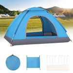 Lishetimig Camping Tent,Automatic 2-3 Man Person Instant Tent,Pop Up Tent, Lightweight, Waterproof, Easy Set Up for Outdoor Camping, Hiking, Mountaineering, Beach, Include Carry Bag (Blue)