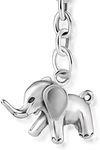 Sterll Mens Lucky Elephant Key Charm Pendant 925 Sterling Silver Oxidised Sustainable Packaging Gift for Friend, standard, Sterling Silver, No Gemstone