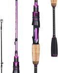 Sougayilang Fishing Pole, 2PC Spinning Rod with EVA and Cork Handle Grip, Baitcasting Rod for Freshwater Fishing Rod-Purple-6.9ft-Spinning