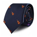 Sports & Speciality Ties | Neckties for Men | Woven Skinny Neck Ties | Present for Work Colleague | Bday Gift for Guys, Violin, Skinny