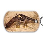 Yanteng Cowboy Pistol Dog Tag with chain necklace Great Gift Idea