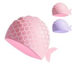 YOCOEOG 2 Pack Kids Swim Cap Durable Silicone Swim Caps for Girls Toddler Waterproof Bathing Pool Swimming Caps Comfortable Kids Swimming Hats for Long and Short Hair