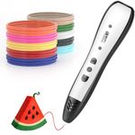 3D Pen,3D Printing Pen with 10 Color PLA Filaments(1.75mm),3D Drawing Pen with LED Display＆6 Speed Mode, Stencil Book, Charger, Christmas Art＆Creative Crafts Gift