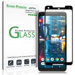 amFilm Google Pixel 2 XL Screen Protector Glass, Full Cover (3D Curved) Tempered Glass Screen Protector with Dot Matrix for Google Pixel 2 XL (Black)