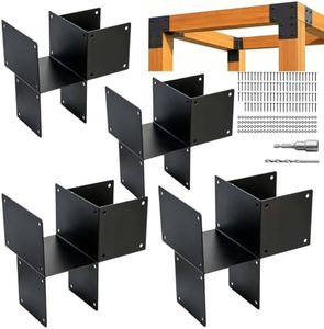 6x6 Post Brackets Kit(Actual 5.5"x5.5"), 4 Pack Corner Post to Beam Bracket