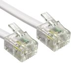 Oli Go Networks RJ11 Modem Cable High Speed Internet Broadband - White, 10m | Premium ADSL/Fibre Broadband Cable | Router or Modem to RJ11 Phone Socket or Microfilter | Telephone Extension Wire