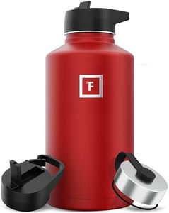 IRON °FLASK Sports Water Bottle - 64 Oz, 3 Lids (Straw Lid), Leak Proof, Vacuum Insulated Stainless Steel, Double Walled, Thermo Mug, Metal Canteen