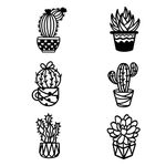 NBEADS 6 Pcs Natural Theme Wood Wall Art, Cactus/Aloe/Succulent Bonsai Wooden Wall Art Wall Hanging Signs Hollow Wall Art Sculpture for Home Living Room Office Hotel Decor Housewarming Gift