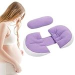 Pregnancy Pillow, Maternity Pillow Side Sleeper Pregnancy Support Pillow Adjustable Bed Wedge Pillow Support Waist Sleeping Pillow, Washable Cover, Best Pregnant Mom Gift (Purple)